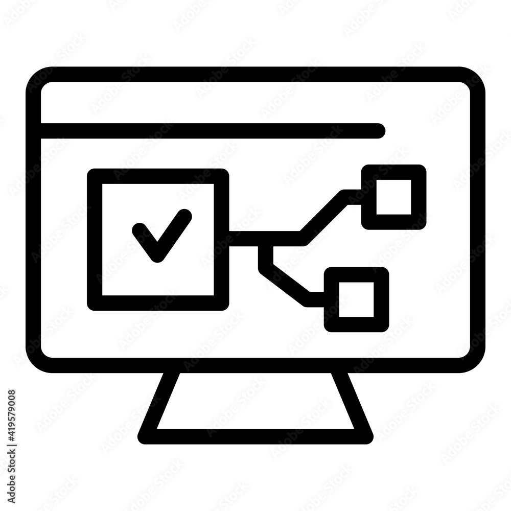 Poster computer interface icon. outline computer interface vector icon for web design isolated on white bac