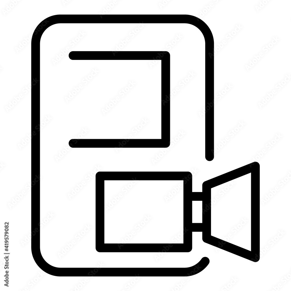 Poster video interface icon. outline video interface vector icon for web design isolated on white backgroun