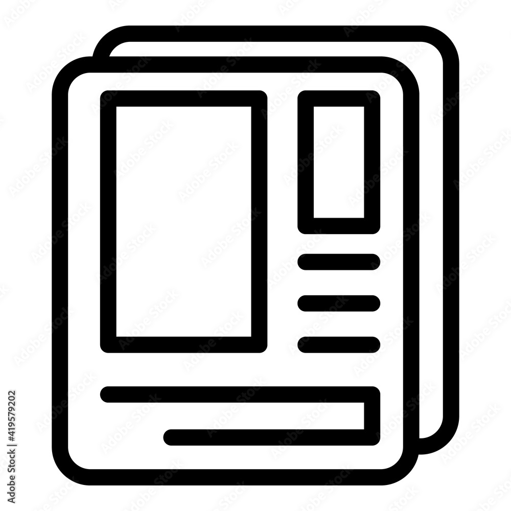 Poster personal page interface icon. outline personal page interface vector icon for web design isolated on