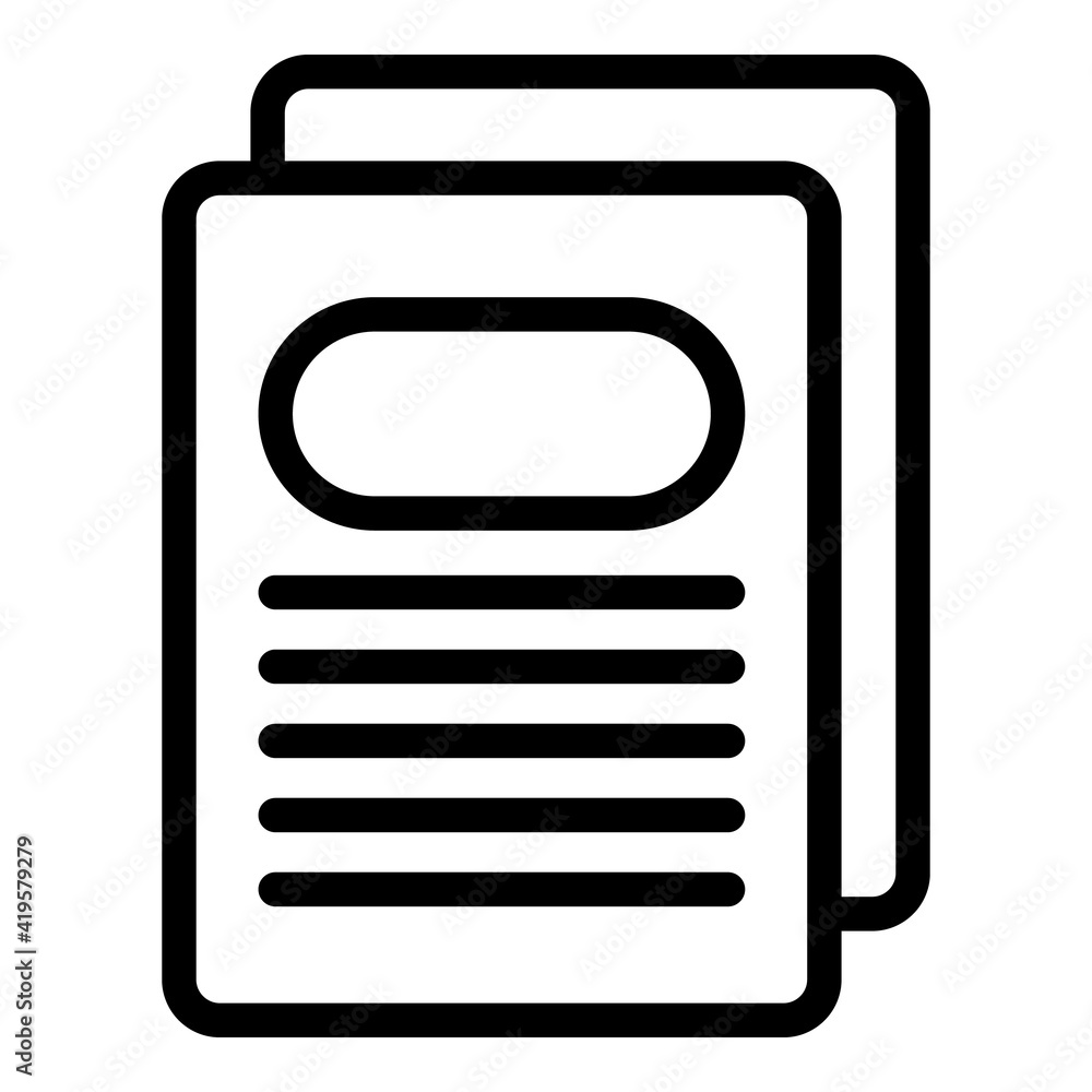 Poster profile page interface icon. outline profile page interface vector icon for web design isolated on w
