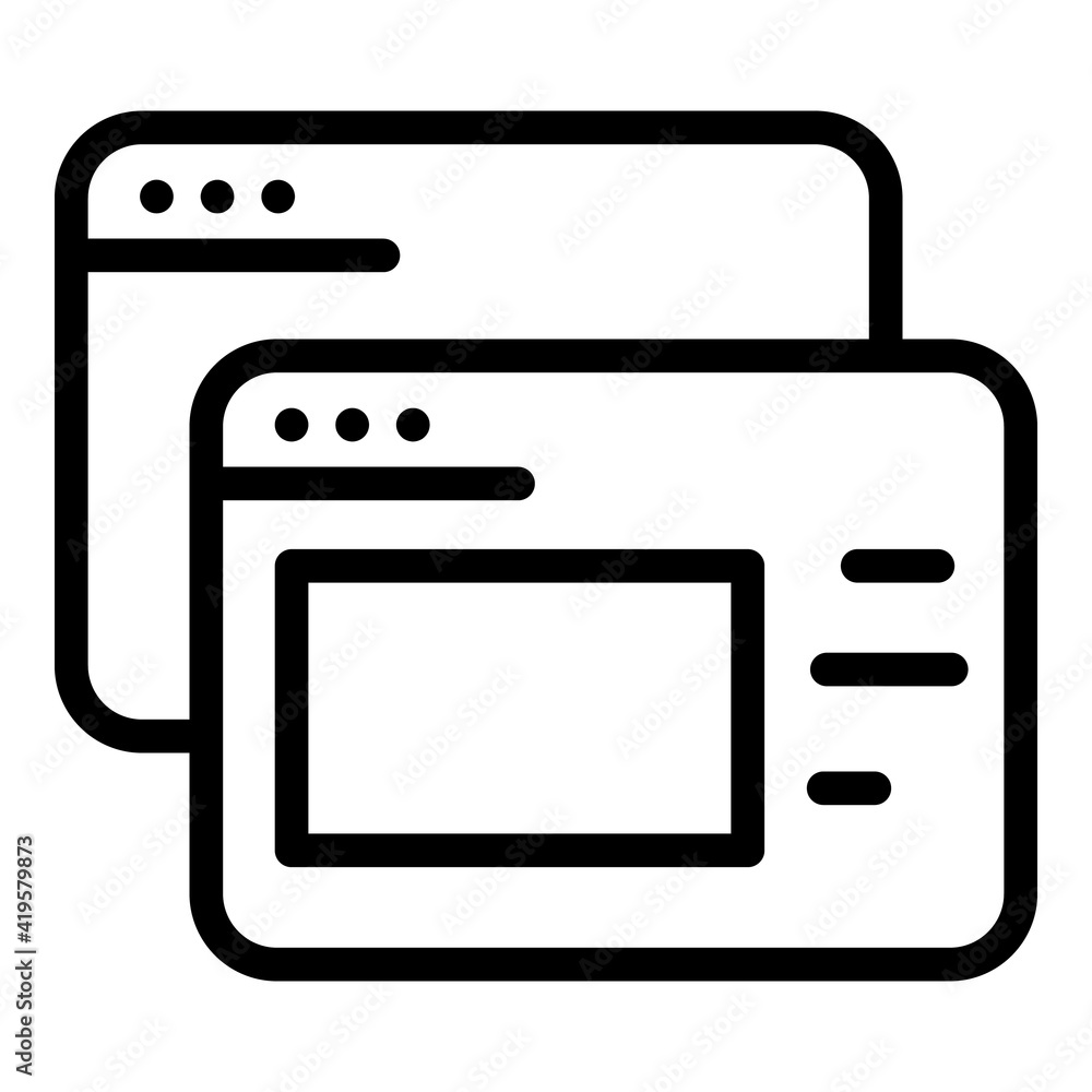 Poster web online interface icon. outline web online interface vector icon for web design isolated on white