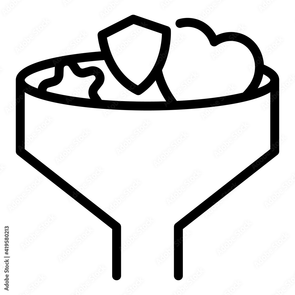 Poster sings funnel interface icon. outline sings funnel interface vector icon for web design isolated on w