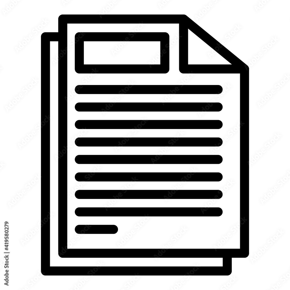 Poster documents interface icon. outline documents interface vector icon for web design isolated on white b