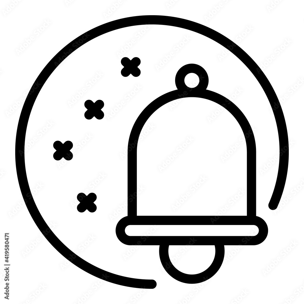 Poster bell notification interface icon. outline bell notification interface vector icon for web design iso
