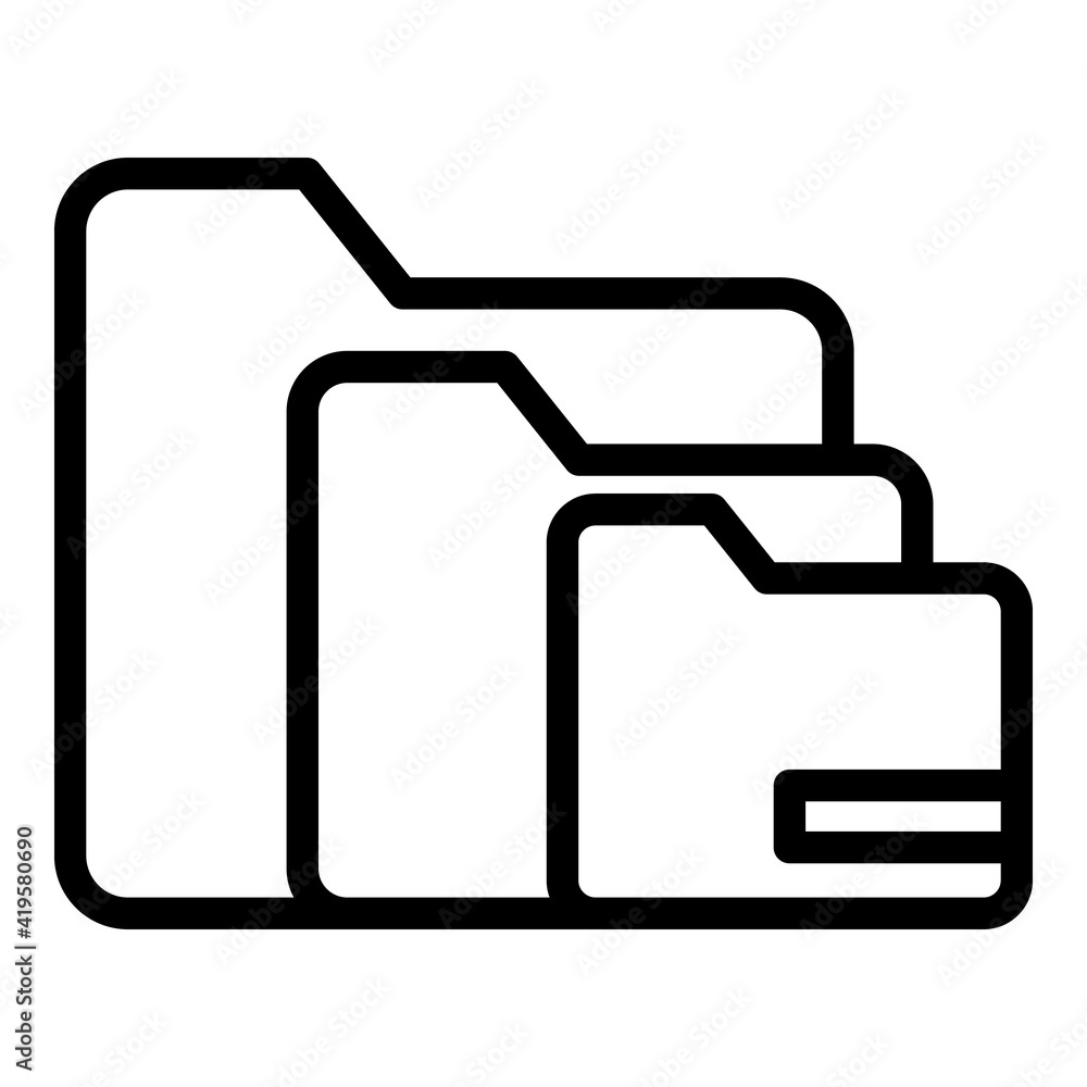 Poster folders interface icon. outline folders interface vector icon for web design isolated on white backg