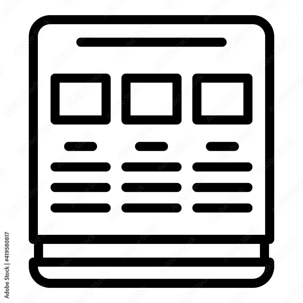 Poster software interface icon. outline software interface vector icon for web design isolated on white bac