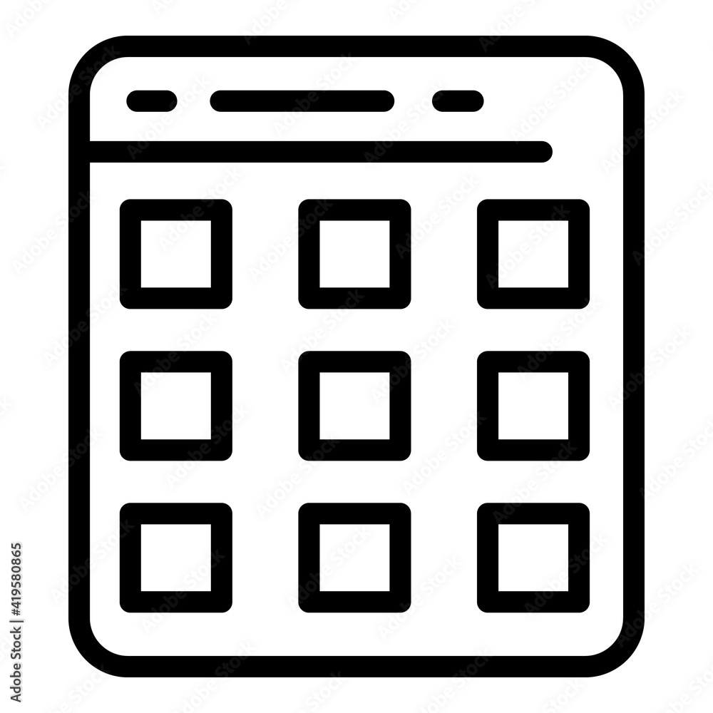 Poster calendar interface icon. outline calendar interface vector icon for web design isolated on white bac