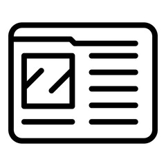 Personal folder interface icon. Outline Personal folder interface vector icon for web design isolated on white background