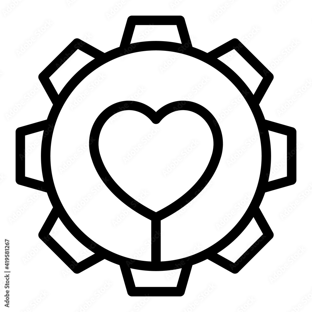 Poster gear like interface icon. outline gear like interface vector icon for web design isolated on white b