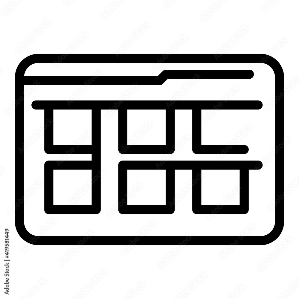 Poster selection interface icon. outline selection interface vector icon for web design isolated on white b