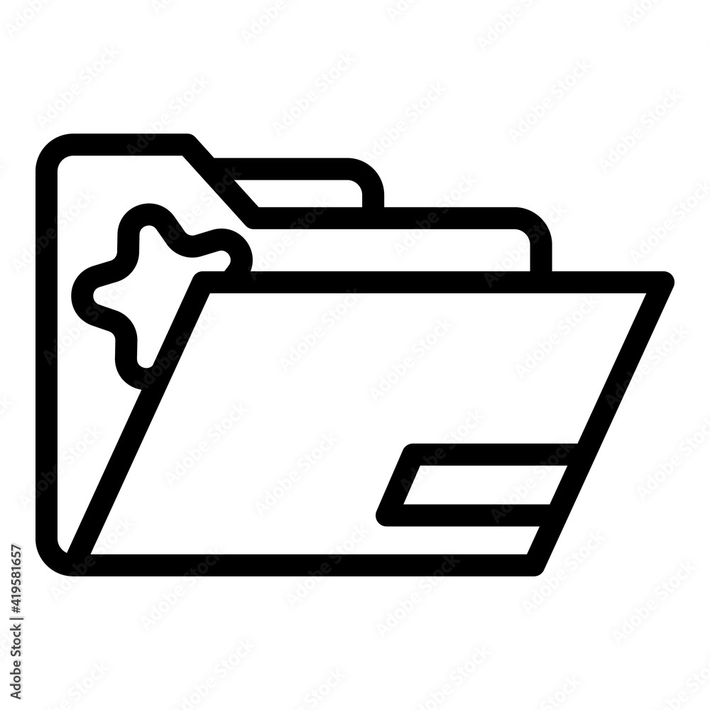 Poster favorite folder interface icon. outline favorite folder interface vector icon for web design isolate