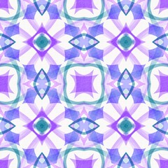 Hand drawn color geometric, symmetric seamless pattern. Abstract patterned background. Design for prints, covers, fabric, textile and wrapping paper.
