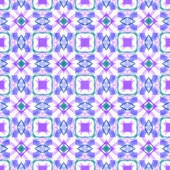 Hand drawn color geometric, symmetric seamless pattern. Abstract patterned background. Design for prints, covers, fabric, textile and wrapping paper.