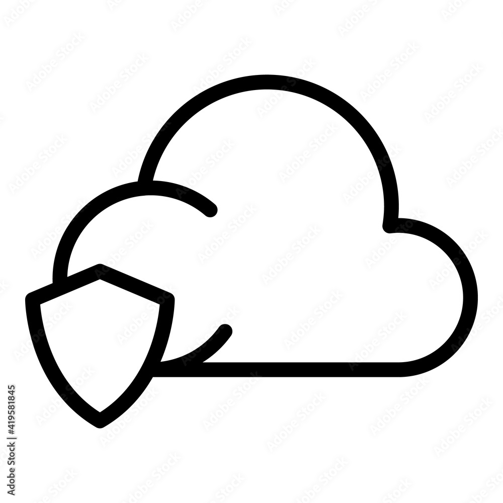 Poster digital cloud interface icon. outline digital cloud interface vector icon for web design isolated on
