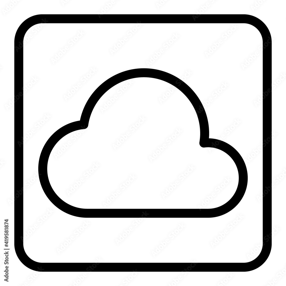 Poster icon cloud interface icon. outline icon cloud interface vector icon for web design isolated on white