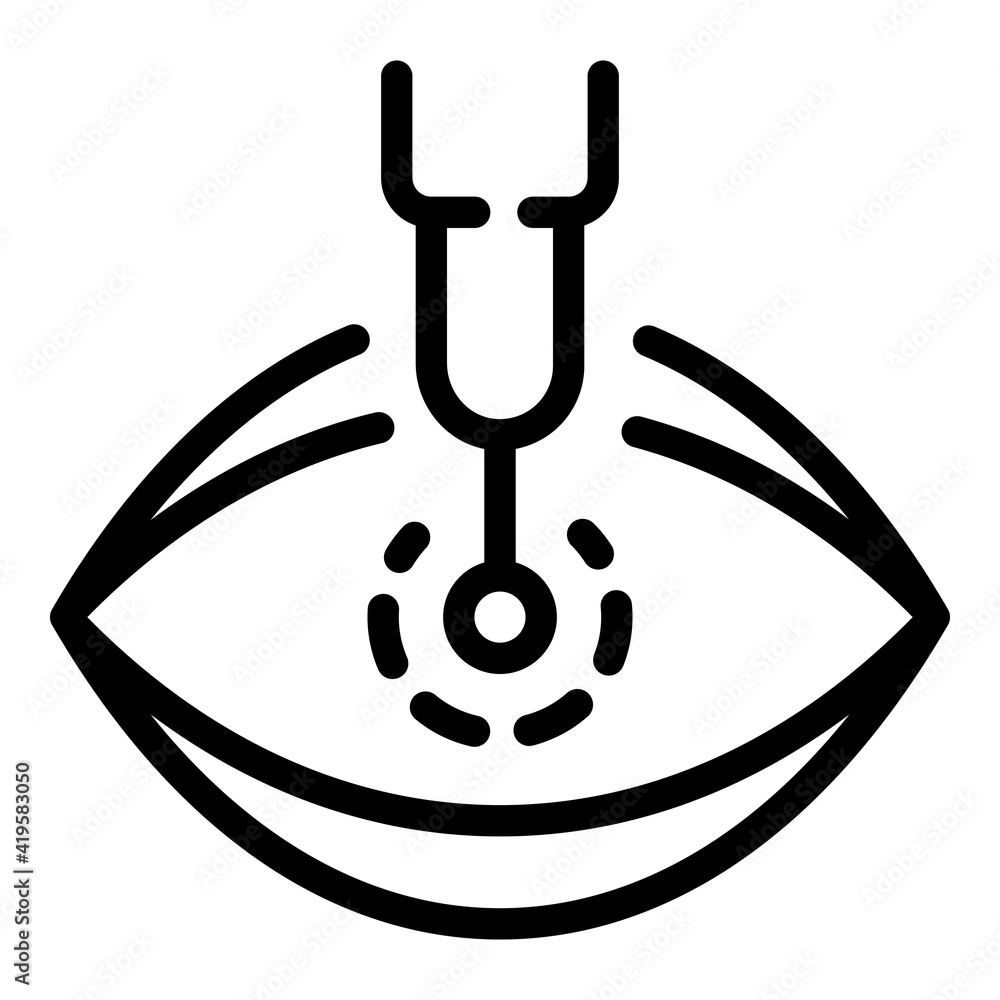 Poster optometry laser procedure icon. outline optometry laser procedure vector icon for web design isolate