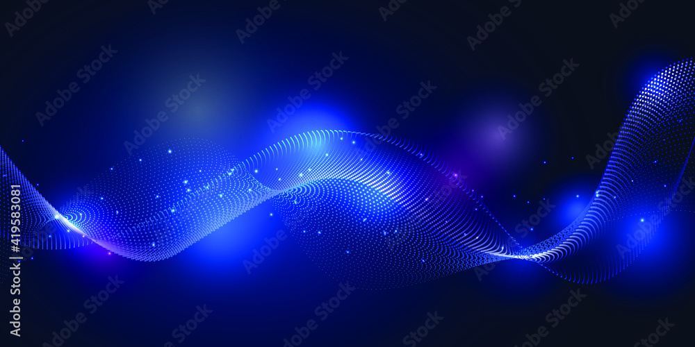 Poster artificial intelligence streaming big data.futuristic technology concept.vector illustrations.