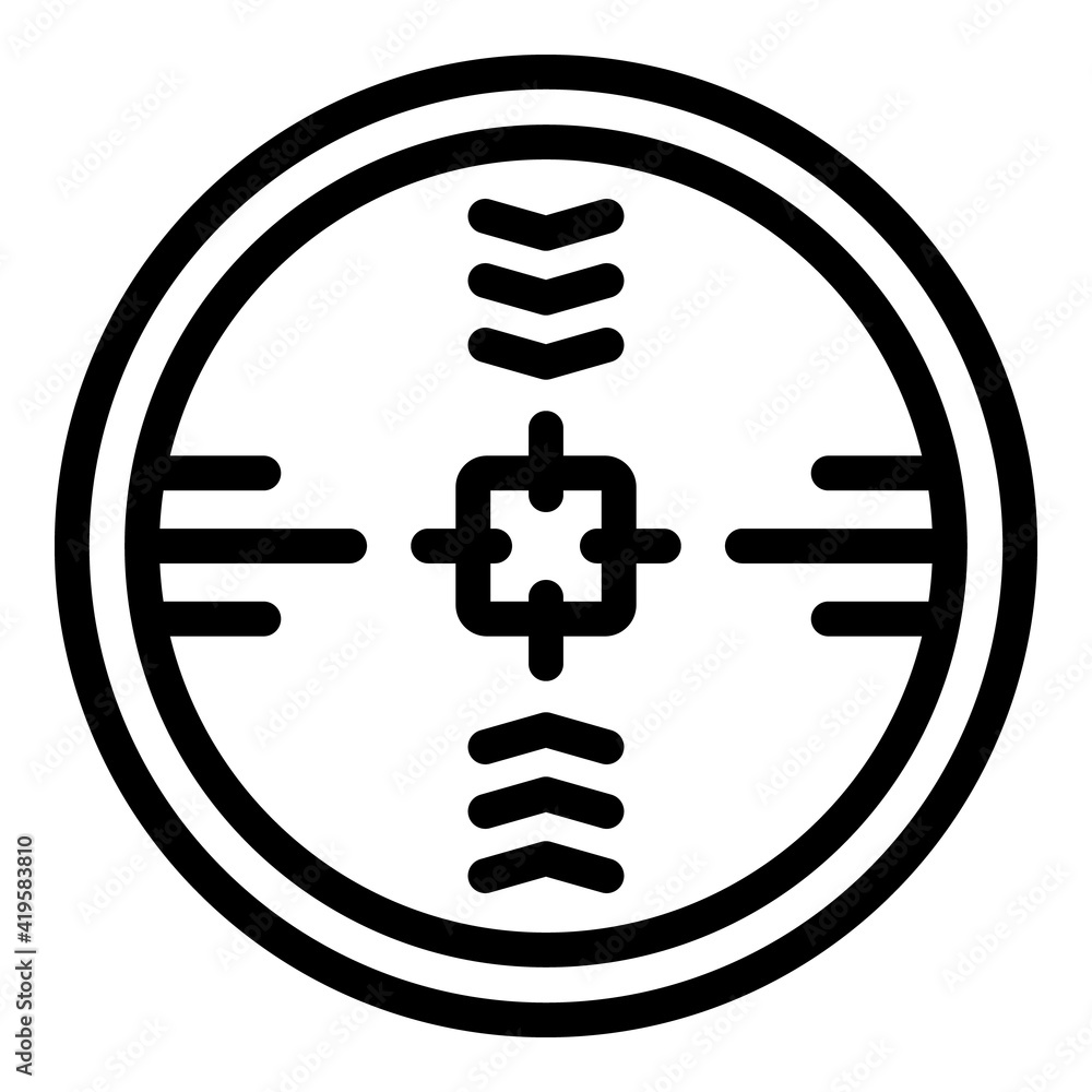 Poster telescopic sight icon. outline telescopic sight vector icon for web design isolated on white backgro