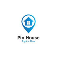 Illustration Vector Graphic of Pin House Logo. Perfect to use for Technology Company