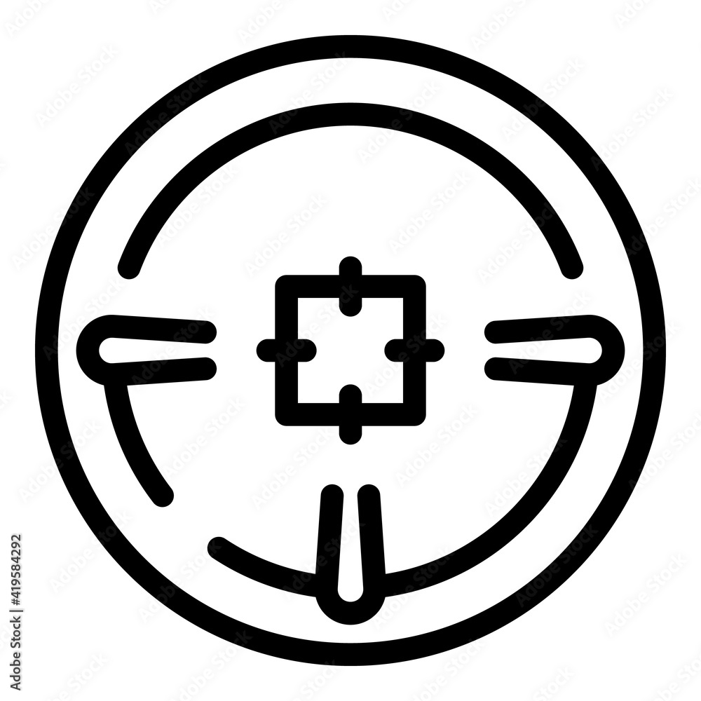 Poster crosshair scope icon. outline crosshair scope vector icon for web design isolated on white backgroun