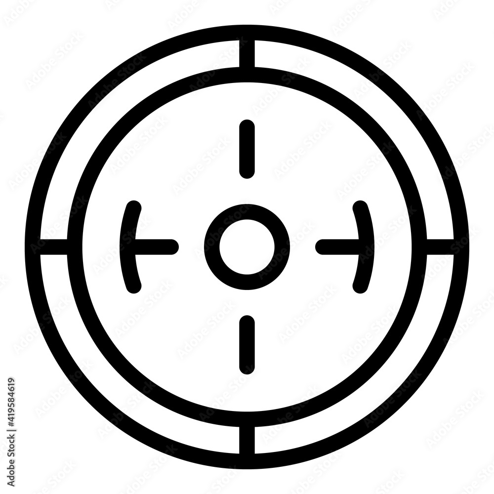 Poster target focus icon. outline target focus vector icon for web design isolated on white background