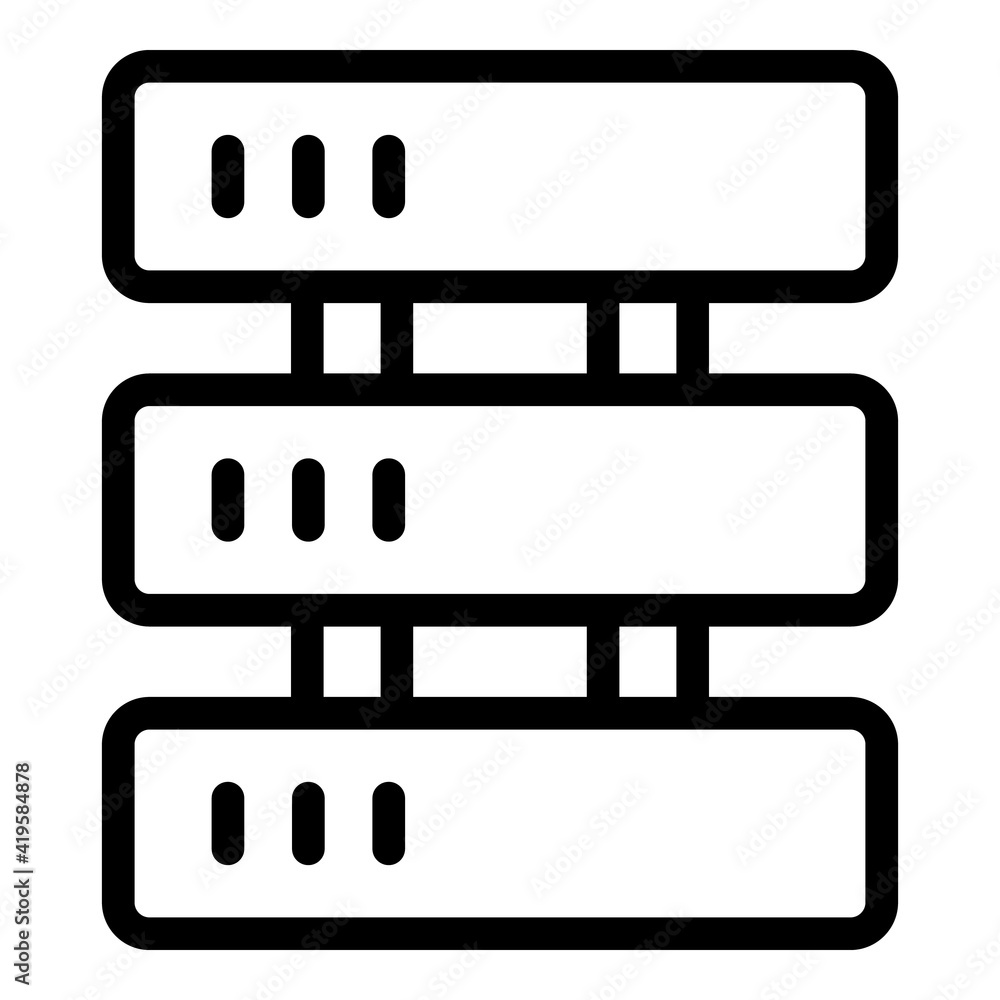 Poster cryptocurrency server icon. outline cryptocurrency server vector icon for web design isolated on whi