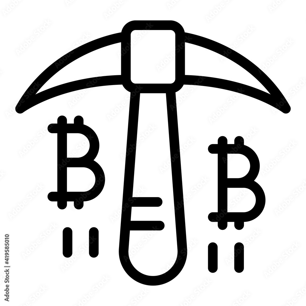 Poster blockchain hand axe icon. outline blockchain hand axe vector icon for web design isolated on white b