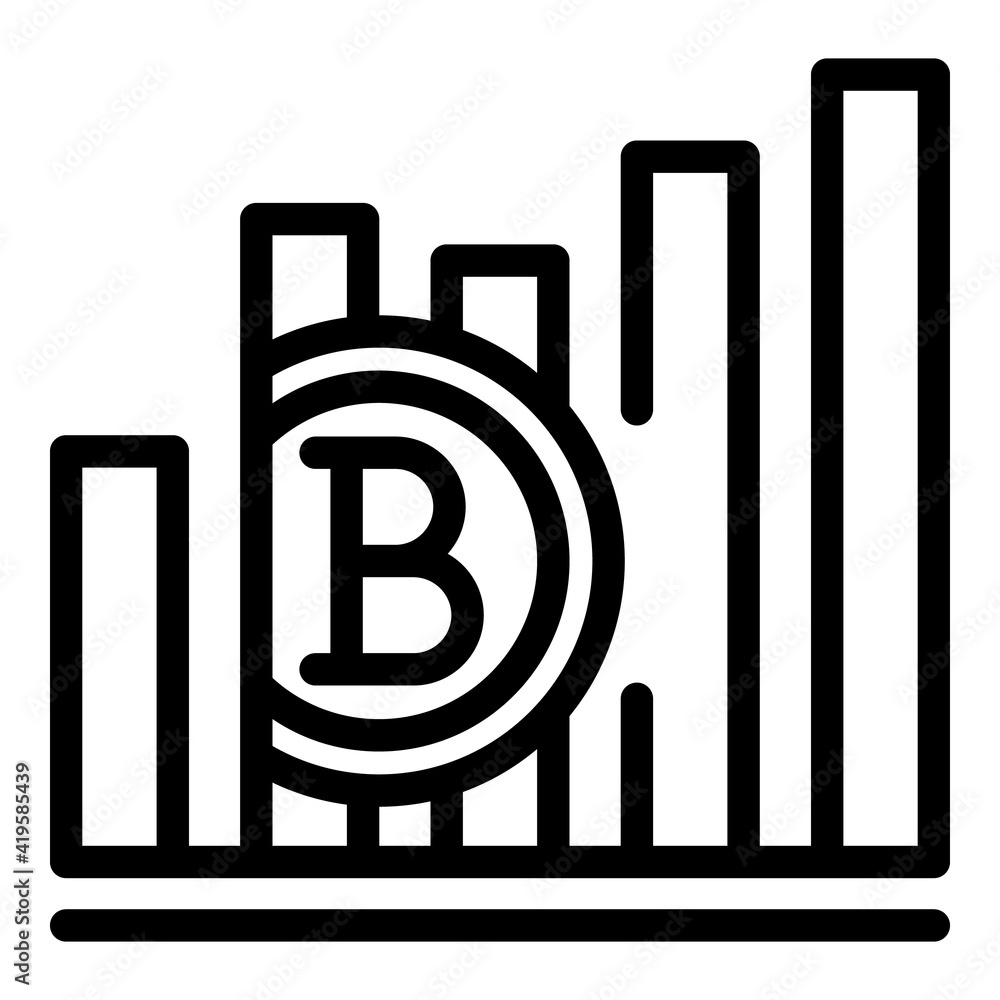 Poster blockchain graph chart icon. outline blockchain graph chart vector icon for web design isolated on w