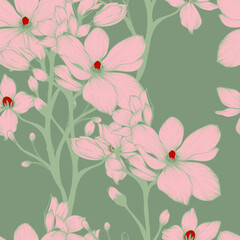 Beautiful seamless floral pattern background.

