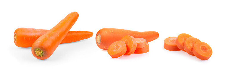 Fresh carrot on white background