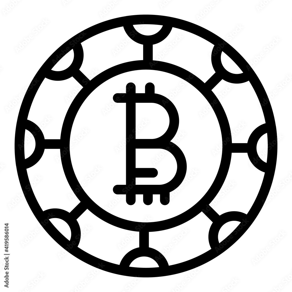 Poster bitcoin icon. outline bitcoin vector icon for web design isolated on white background