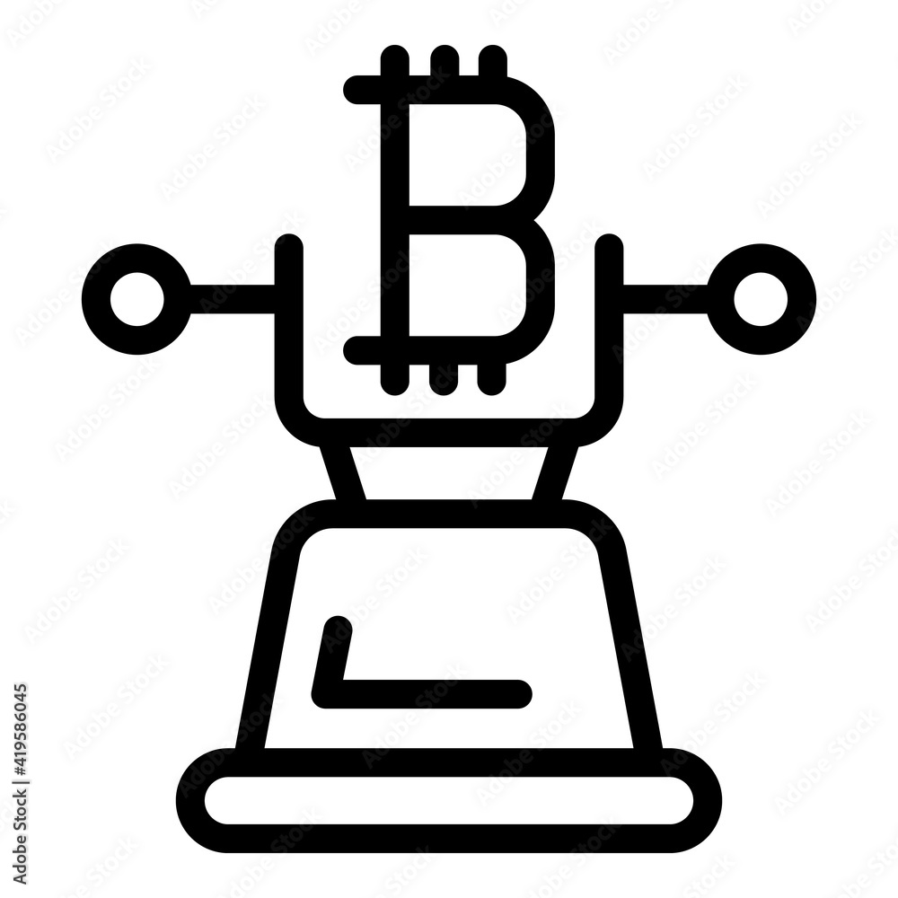Poster bitcoin digital icon. outline bitcoin digital vector icon for web design isolated on white backgroun