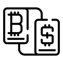Bitcoin network icon. Outline Bitcoin network vector icon for web design isolated on white background