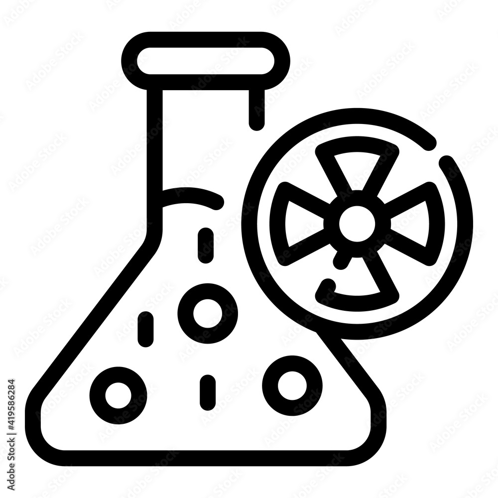 Poster nuclear flask icon. outline nuclear flask vector icon for web design isolated on white background