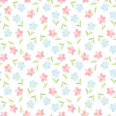 Cute Flowers Seamless Pattern