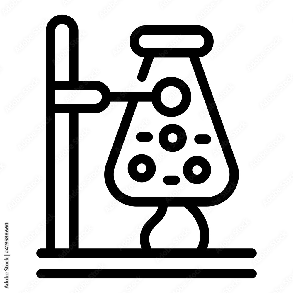 Poster boiling flask icon. outline boiling flask vector icon for web design isolated on white background
