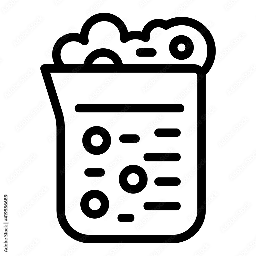 Poster foam chemical flask icon. outline foam chemical flask vector icon for web design isolated on white b