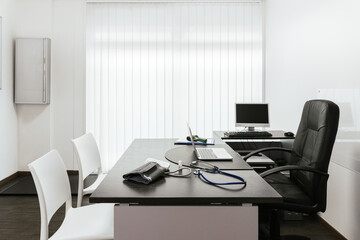 Interior of a doctor's office inside the hospital - Workplace of a luminary of a private clinic