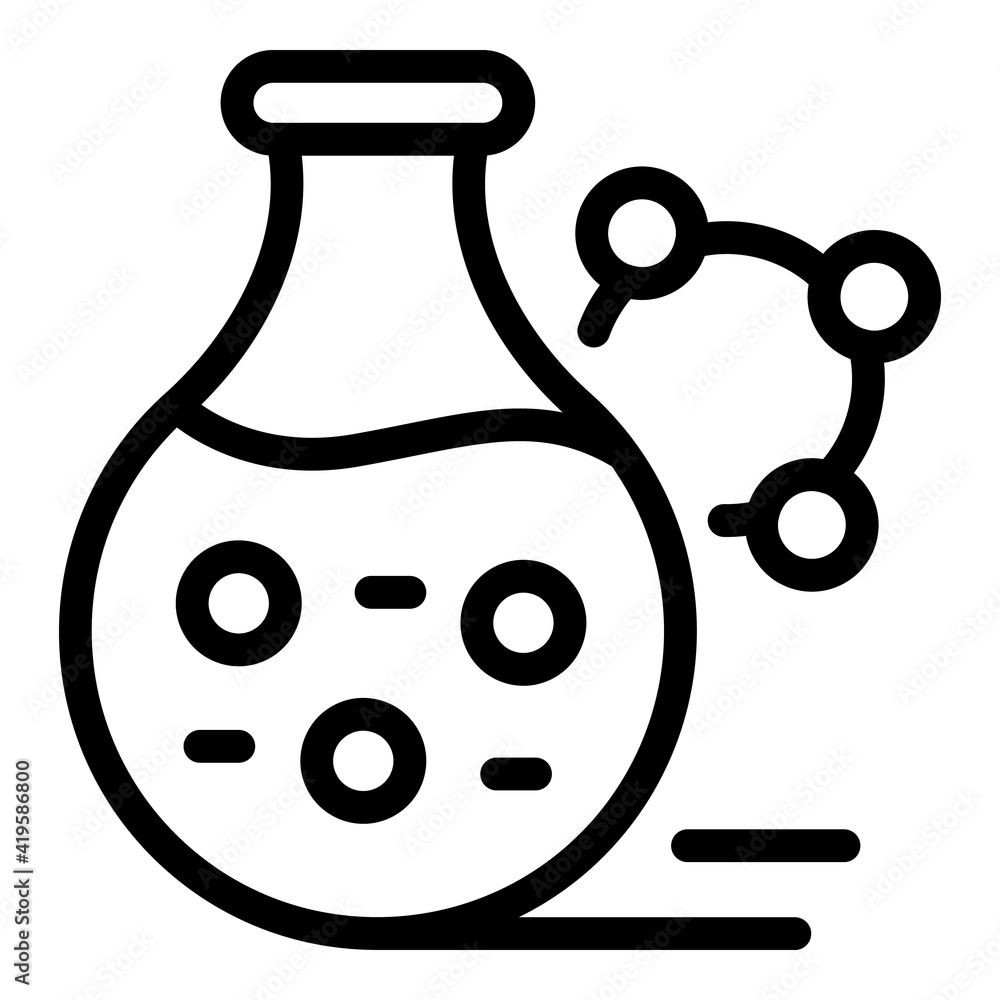 Poster scientist flask icon. outline scientist flask vector icon for web design isolated on white backgroun
