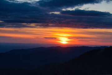 Fototapeta premium sunset over the mountains
