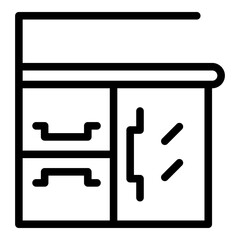 Kitchen furniture icon. Outline kitchen furniture vector icon for web design isolated on white background