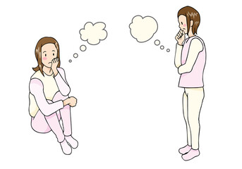 考え込んでいる女性