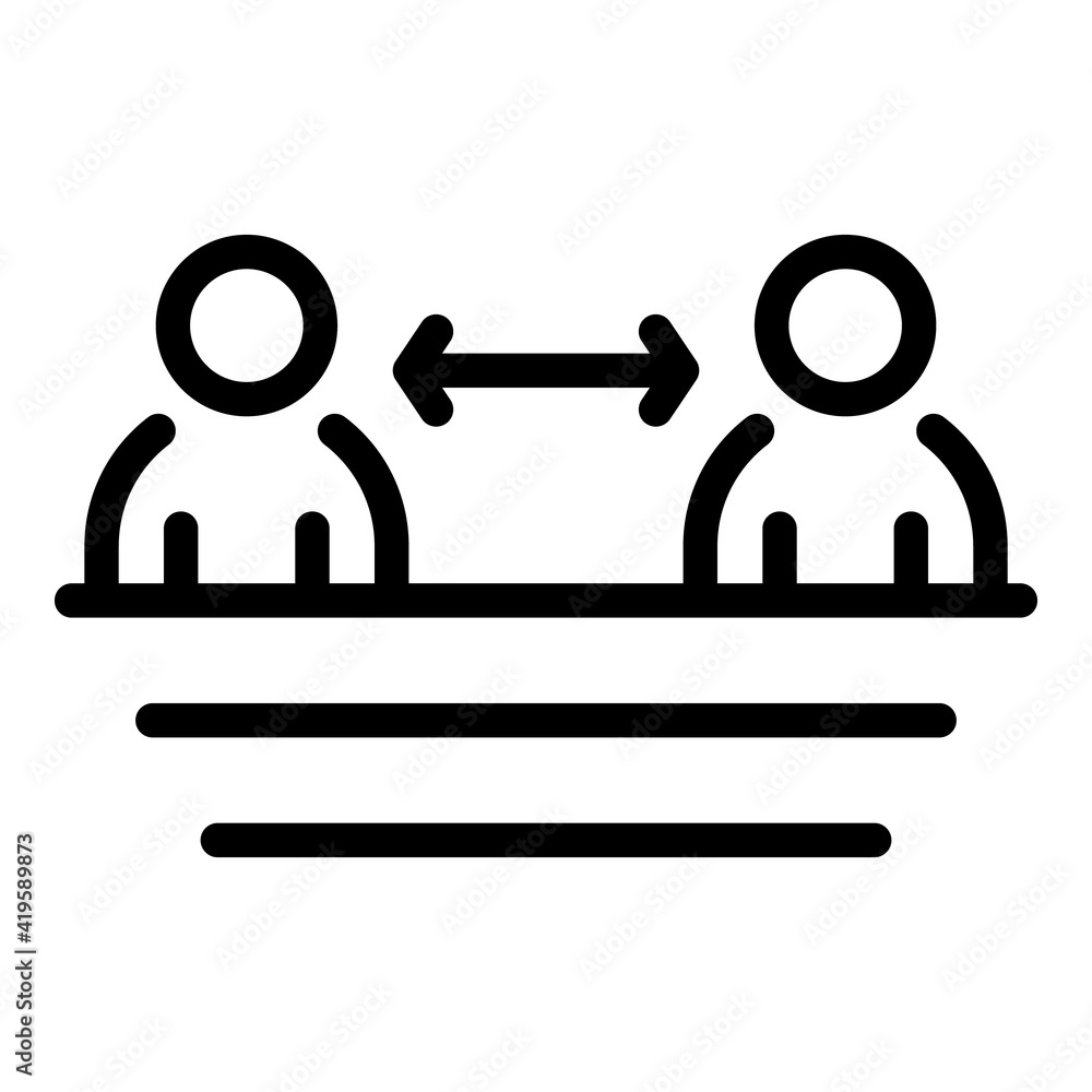 Poster keep safe distance icon. outline keep safe distance vector icon for web design isolated on white bac