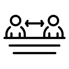 Keep safe distance icon. Outline keep safe distance vector icon for web design isolated on white background