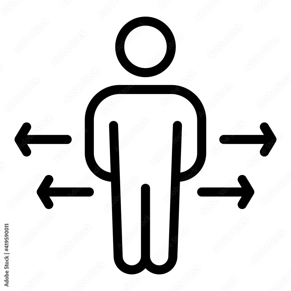 Poster physical distance icon. outline physical distance vector icon for web design isolated on white backg