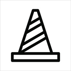 Construction cone icon, vector illustration design. Tools collection. on white background. color editable