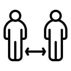 Protection distance icon. Outline protection distance vector icon for web design isolated on white background