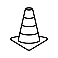 Construction cone icon, vector illustration design. Tools collection. on white background. color editable