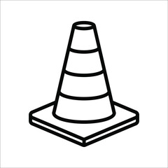 Construction cone icon, vector illustration design. Tools collection. on white background. color editable