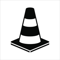 Construction cone icon, vector illustration design. Tools collection. on white background. color editable